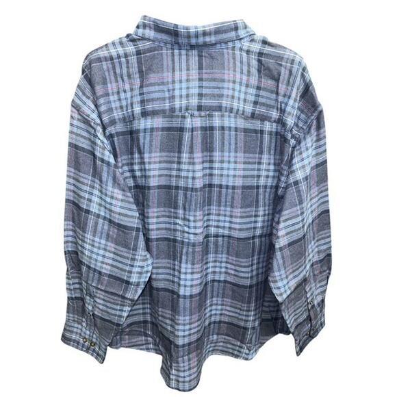 IZOD Stratton Flannel 3XL Shirt Men Medieval Blue Plaid Wicking Soft Quick Dry - Picture 4 of 4